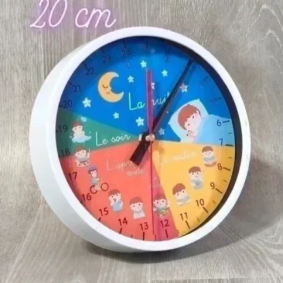 Véritable horloge 24 heures pour enfants 20 cm